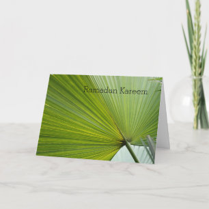 Carte de voeux Ramadan avec feuille de palme verte