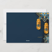 Carte de voeux Ramadan bleu et or (Dos)