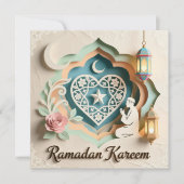 Carte de voeux Ramadan Kareem découpé pastel (Devant)