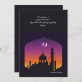 Carte de voeux Ramadan Nuit Arabesque (Devant / Derrière)