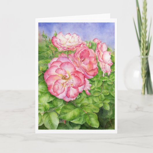 Carte de voeux Raspberry Ruffles aquarelle art (Devant)