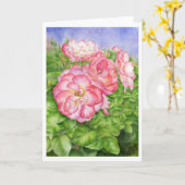 Carte de voeux Raspberry Ruffles aquarelle art (Fleur jaune)