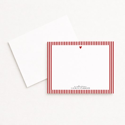 Carte de vœux rayée Saint-Valentin Red Heart