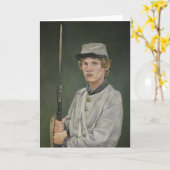 Carte de voeux rebelle d'art de portrait de guerre (Fleur jaune)