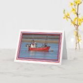 Carte de voeux Red Boat (Fleur jaune)