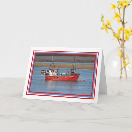 Carte de voeux Red Boat (Fleur jaune)