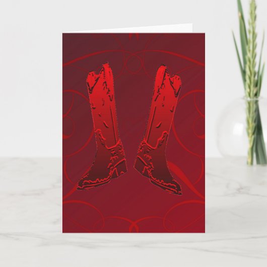 Carte de voeux Red Cowboy Boots (Devant)