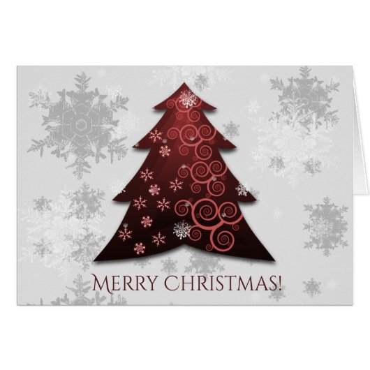 Carte de voeux Red Festive Christmas Tree (Devant horizontal)