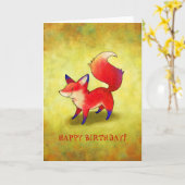 Carte de voeux Red Fox (personnalisable) (Fleur jaune)