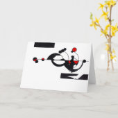 Carte de voeux "Red Geo Design" (Fleur jaune)