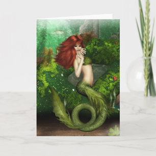 Carte de voeux Red Haired Mermaid