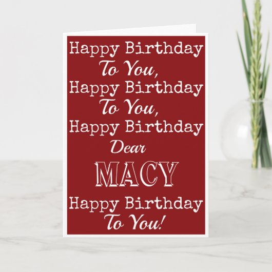 Carte de voeux Red Happy Birthday Song (Devant)