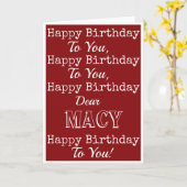 Carte de voeux Red Happy Birthday Song (Fleur jaune)