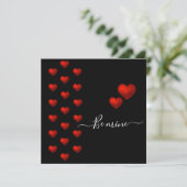 Carte de voeux Red Heart Black Valentine Flat (Debout devant)
