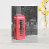 Carte de voeux Red London Phonebox (Fleur jaune)