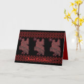 Carte de voeux Red Medieval Knights (Fleur jaune)