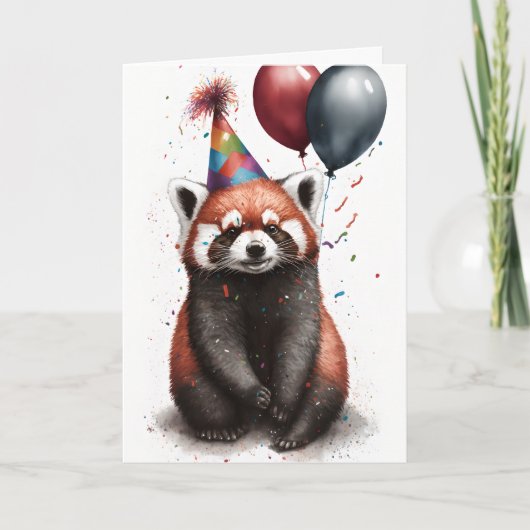 Carte de voeux Red Panda Party (Devant)