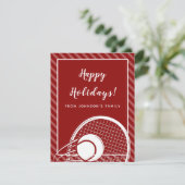 Carte de voeux Red Striped Tennis Holiday (Debout devant)
