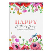 Carte de voeux Red White Floral Happy Mothers Day (Devant)