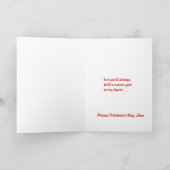 Carte de voeux Red White Valentine Heart Snowflake (Intérieur)