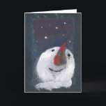 Carte de voeux reflet Snowman<br><div class="desc">Un tableau de l'auteure Michelle Tocher,  auteur de livres mythiques et cours en ligne d'écriture de contes de fées WonderLit.com. Un cadeau parfait pour ceux qui pensent avec affection à leurs amis pendant la saison d'hiver.</div>