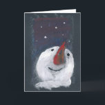 Carte de voeux reflet Snowman<br><div class="desc">Un tableau de l'auteure Michelle Tocher,  auteur de livres mythiques et cours en ligne d'écriture de contes de fées WonderLit.com. Un cadeau parfait pour ceux qui pensent avec affection à leurs amis pendant la saison hivernale.</div>