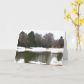 Carte de voeux, réflexions de lac - toute (Fleur jaune)