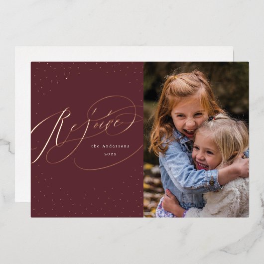 Carte de vœux religieuse à motif d'aluminium Rejoi (Recto/Verso)