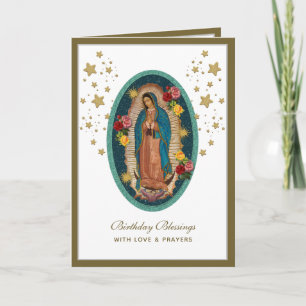 Carte de vœux religieuse élégante de Guadalupe