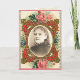 Carte de voeux religieuse florale de St Therese