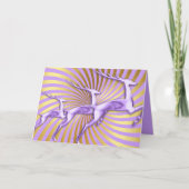 Carte de Vœux Renne Violet Or (Devant)