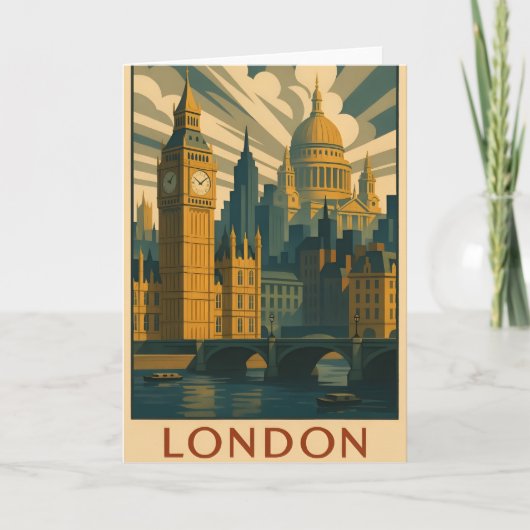 Carte de vœux représentant Londres (Devant)