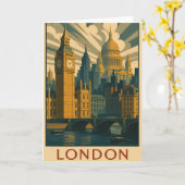 Carte de vœux représentant Londres (Fleur jaune)
