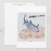 Carte de vœux requin infirmière (Devant / Derrière)