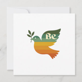 Carte de vœux rétro Boho Be Peace pour les Fêtes
