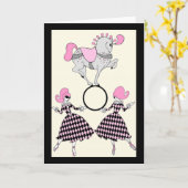 Carte de voeux Retro Circus (Fleur jaune)