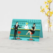Carte de voeux Retro Cocktail Lounge (Fleur jaune)