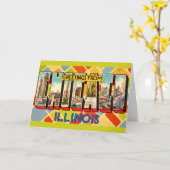 Carte de vœux rétro de Chicago (Fleur jaune)