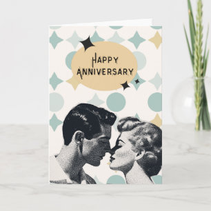Carte de vœux rétro de milieu de siècle pour anniv