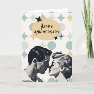 Carte de vœux rétro de milieu de siècle pour anniv