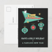 Carte de vœux rétro de Noël Billboard (Devant / Derrière)