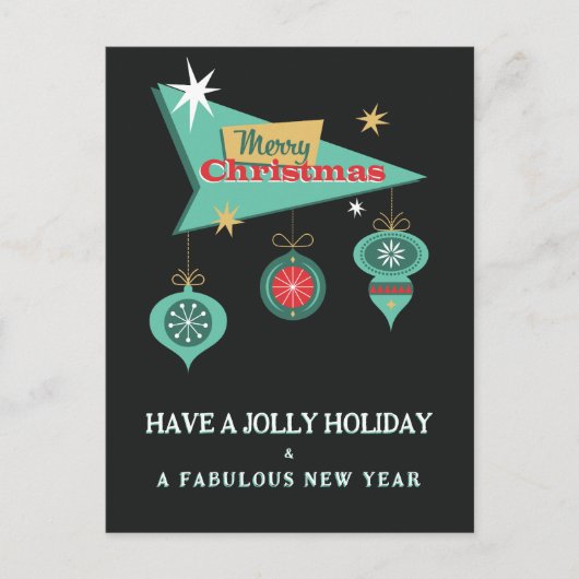 Carte de vœux rétro de Noël Billboard (Devant)