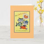 Carte de voeux Retro Halloween (Fleur jaune)