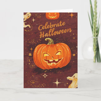 Carte de vœux rétro Halloween – Célébrez Halloween