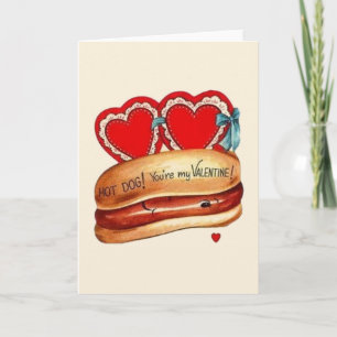 Carte de voeux Retro Hot Dog Valentine's Day