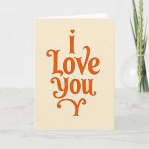 Carte de vœux rétro I Love You