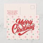 Carte de vœux rétro Joyeux Noël (Devant / Derrière)