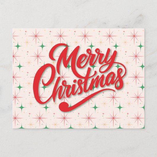 Carte de vœux rétro Joyeux Noël (Devant)