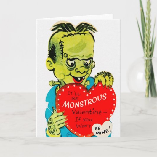 Carte de voeux Retro Monster Valentine's Day (Devant)