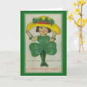 Carte de voeux Retro Saint Patrick's Day (Fleur jaune)